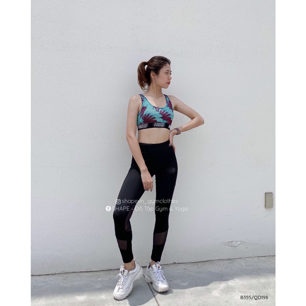 Quần legging tập gym N.k lưới chéo [QD198]