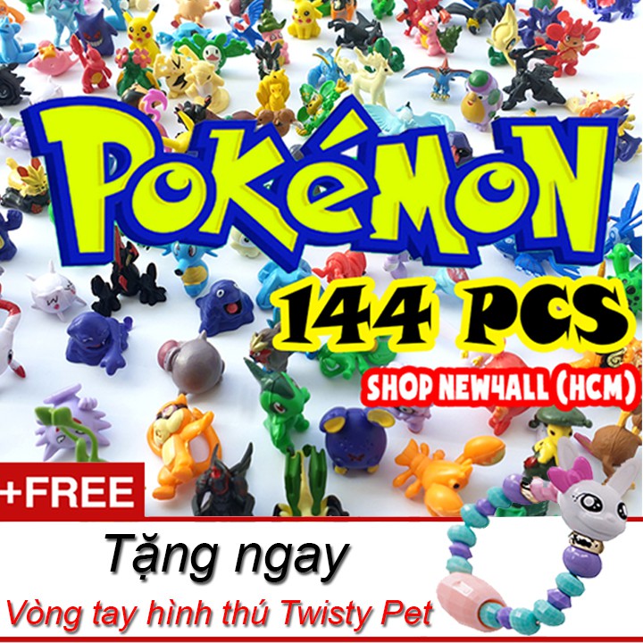 Mô hình đồ chơi Pokemon Go 2-3 cm tặng kèm vòng tay Twisty Petz dễ thương cho bé - New4all