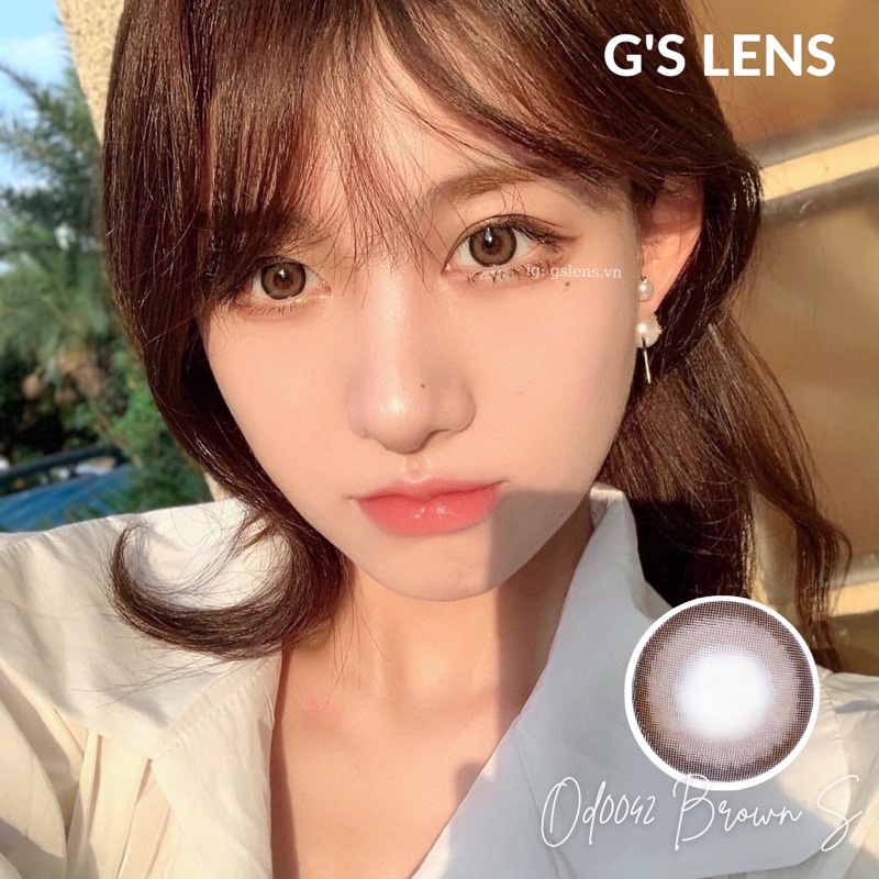 Lens Mắt Kính Áp Tròng Tự Nhiên Giãn Nhẹ Size S 14.2mm Có 0 Đến 6 Độ Cận OD0042 Brown G'S LENS