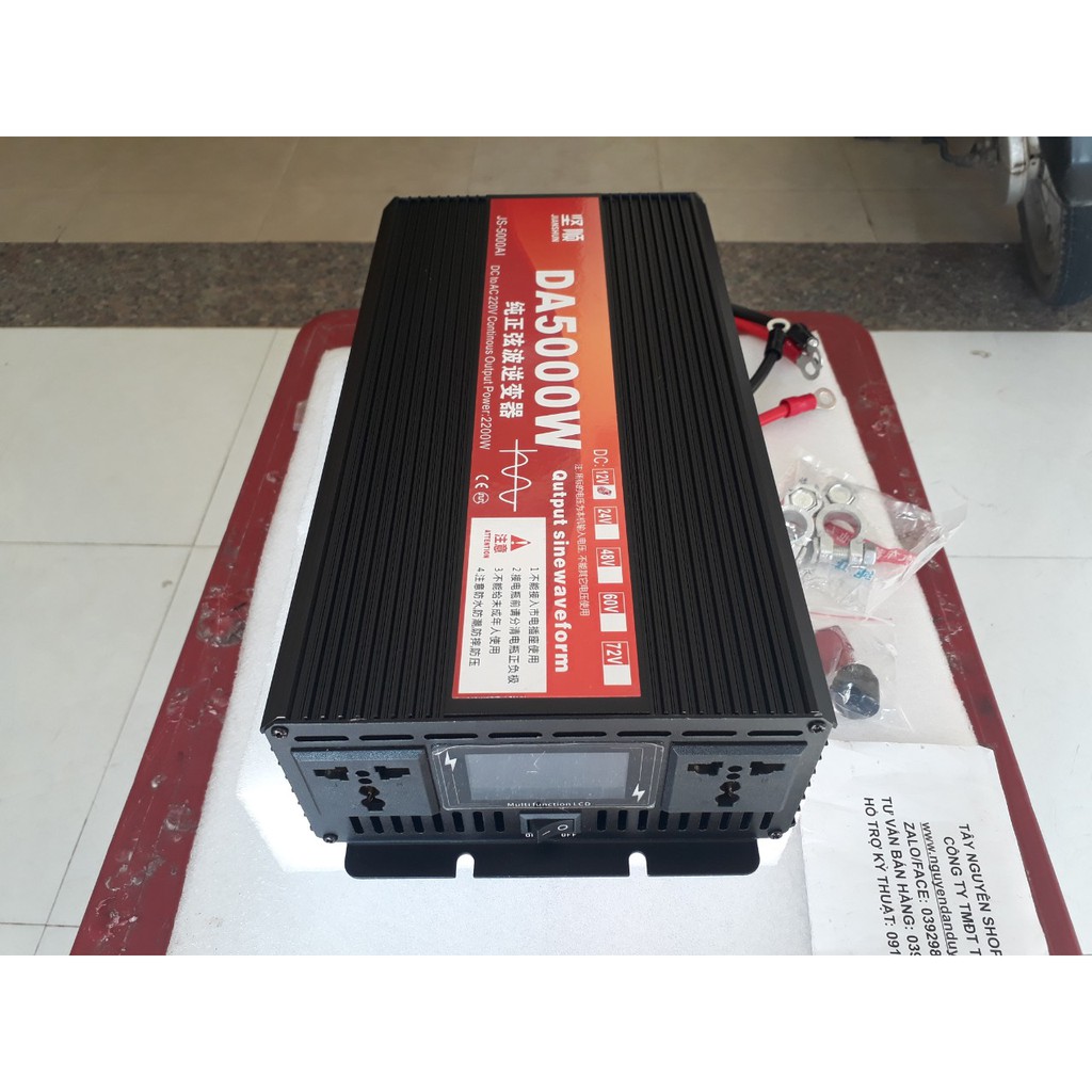 Bộ đổi nguồn inverter 12v lên 220v 5000W Sóng Sin chuẩn-INVERTER 12v 5000W