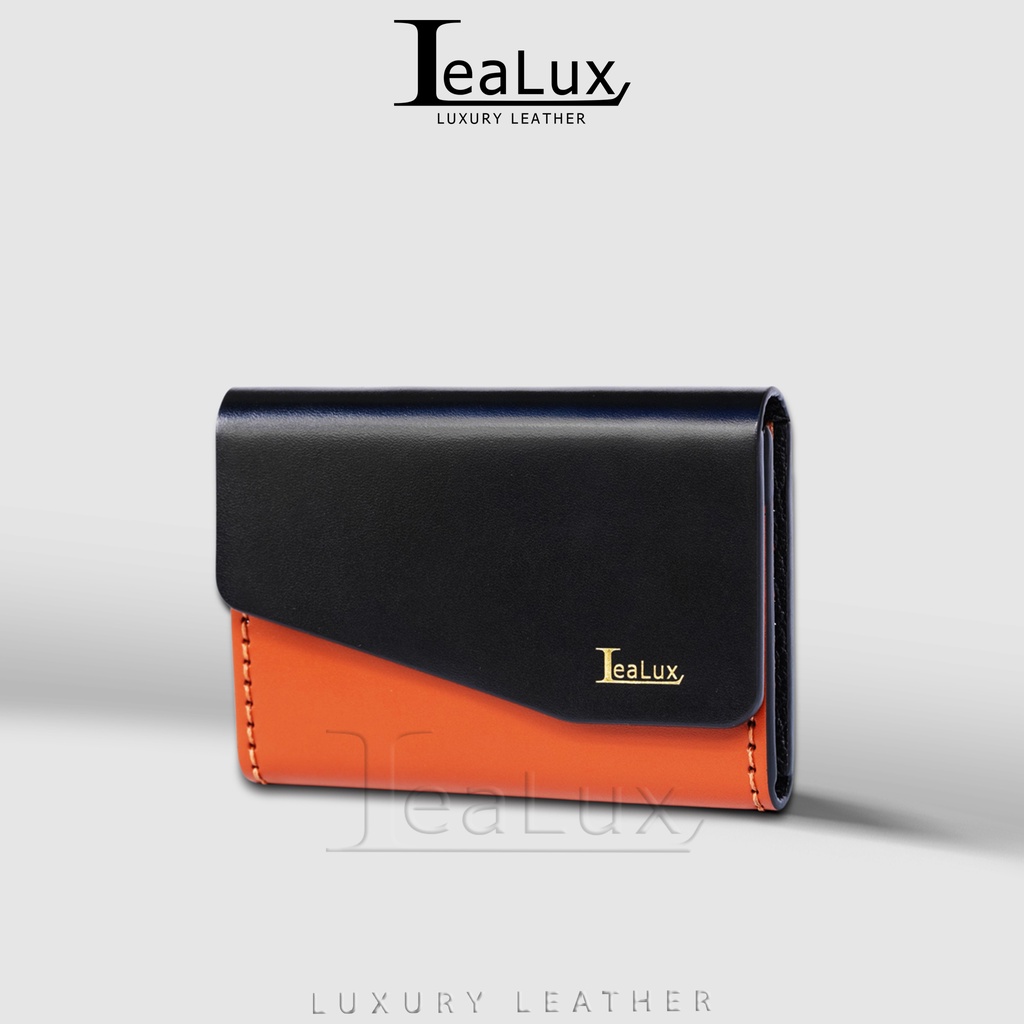 Ví Da Nam Nữ Đựng Thẻ May Thủ Công Cao Cấp LEALUX Card Wallet
