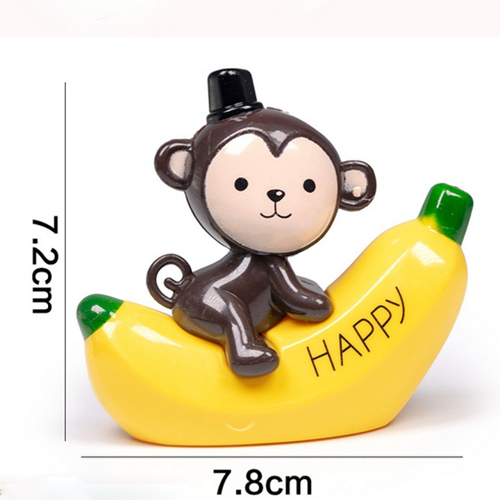 Bộ 2 con khỉ ôm chuối trang trí bánh sinh nhật, khỉ trang trí bánh