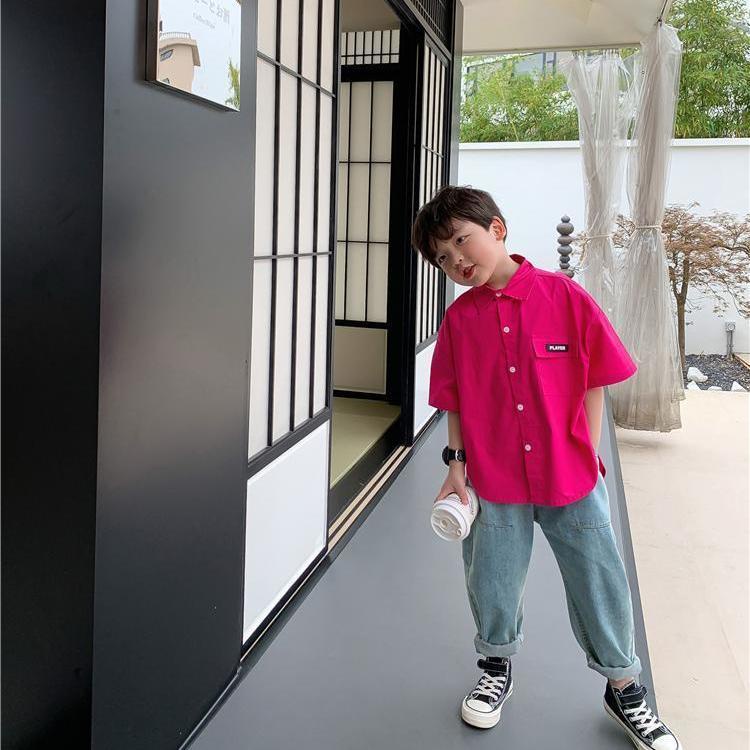 Áo sơ mi bé trai cá tính thời trang mùa hè Hàn Quốc 2021