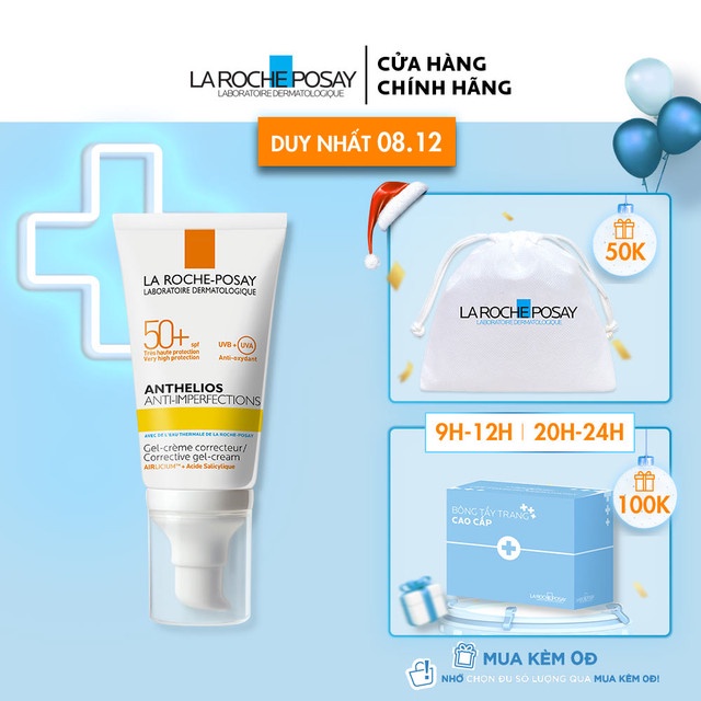 Kem chống nắng giúp bảo vệ da dành cho da bóng dầu, dễ nổi mụn La Roche-Posay Anthelios Anti-Imperfection 50ml