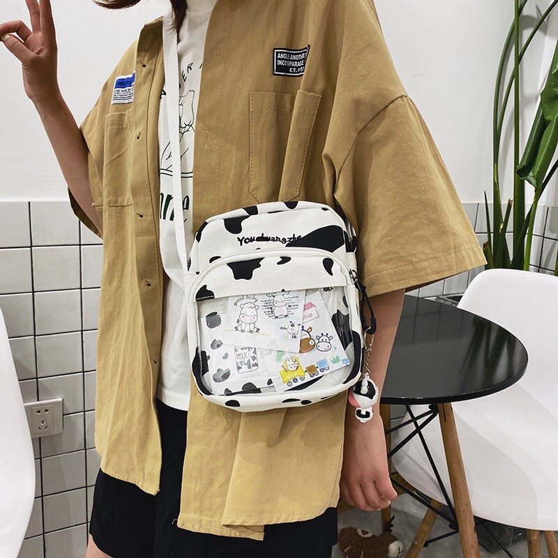Túi vải Canvas đeo chéo phong cách Hàn quốc xinh xắn dành cho nữ Diomi