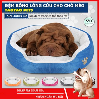 Nệm bông lông cừu cho chó mèo (Size 40x45cm phù hợp cho các bé dưới 6kg)