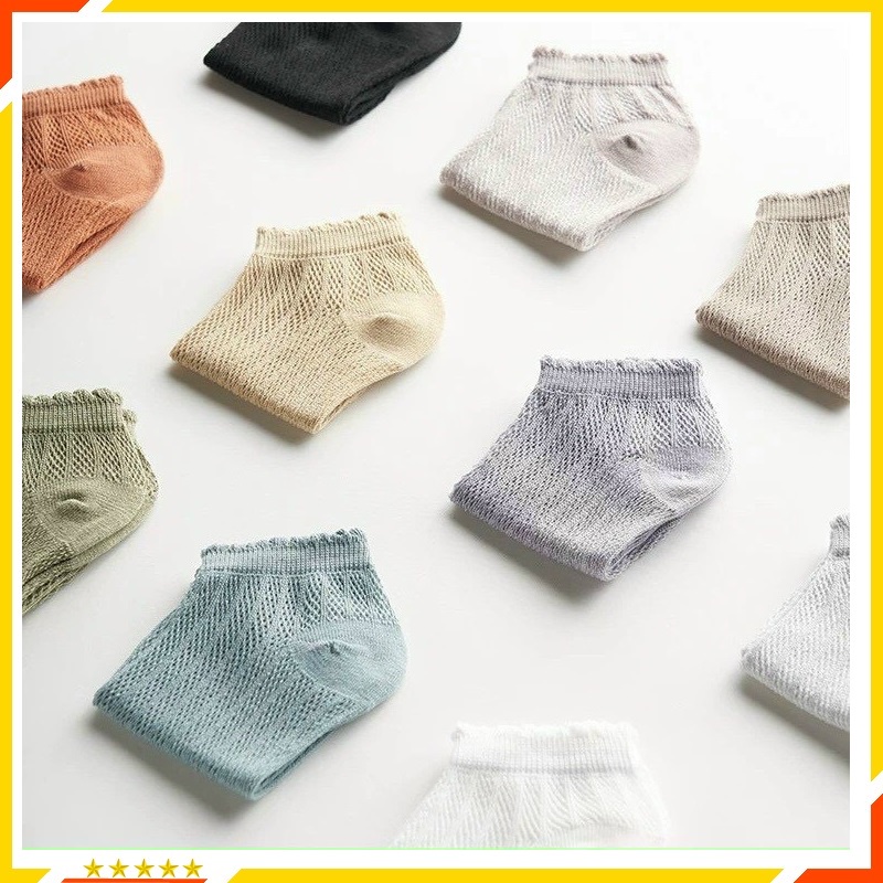 Vớ nữ cổ ngắn, tất nữ cổ bèo chất vải cotton co giãn 4 chiều thoáng khí – Tất thông hơi