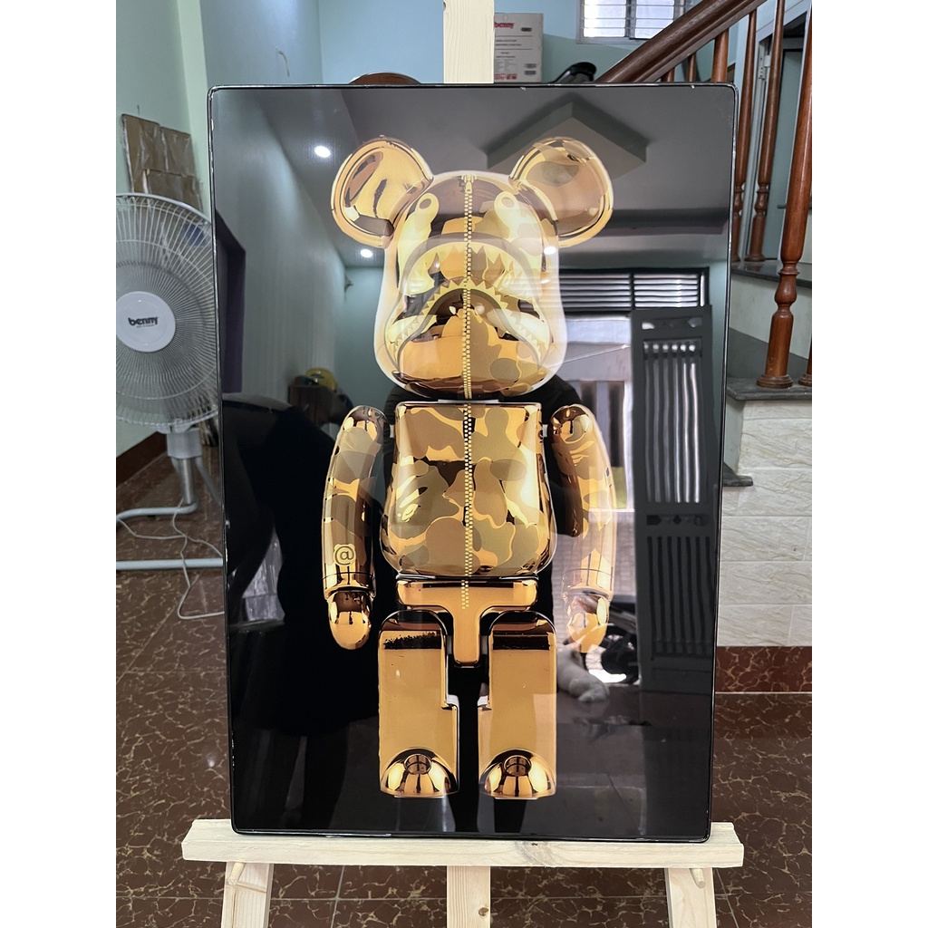 Bộ 3 Tranh Chú Gấu bearbrick/ Kaws Treo Tường Phòng Khách/ Phòng Game/ Quà Tặng Khách Hàng