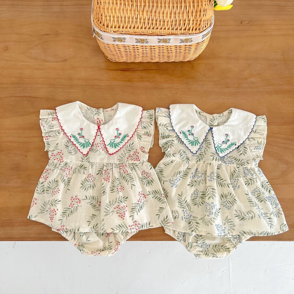 Bộ Áo Sơ Mi Tay Cánh Tiên Thêu Hoa + Quần Short Thời Trang Mùa Hè Xinh Xắn Cho Bé Gái