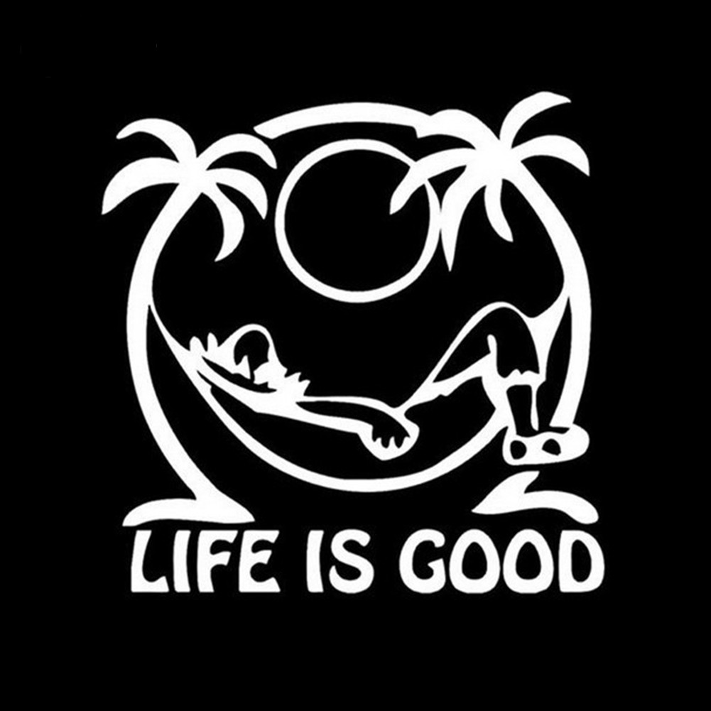 Decal dán trang trí phản quang " Life is good " cho xe hơi / xe tải