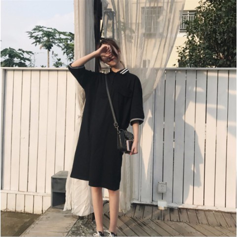 [Có video] Áo Polo dáng dài/ Váy polo phong cách Hàn Quốc | BigBuy360 - bigbuy360.vn