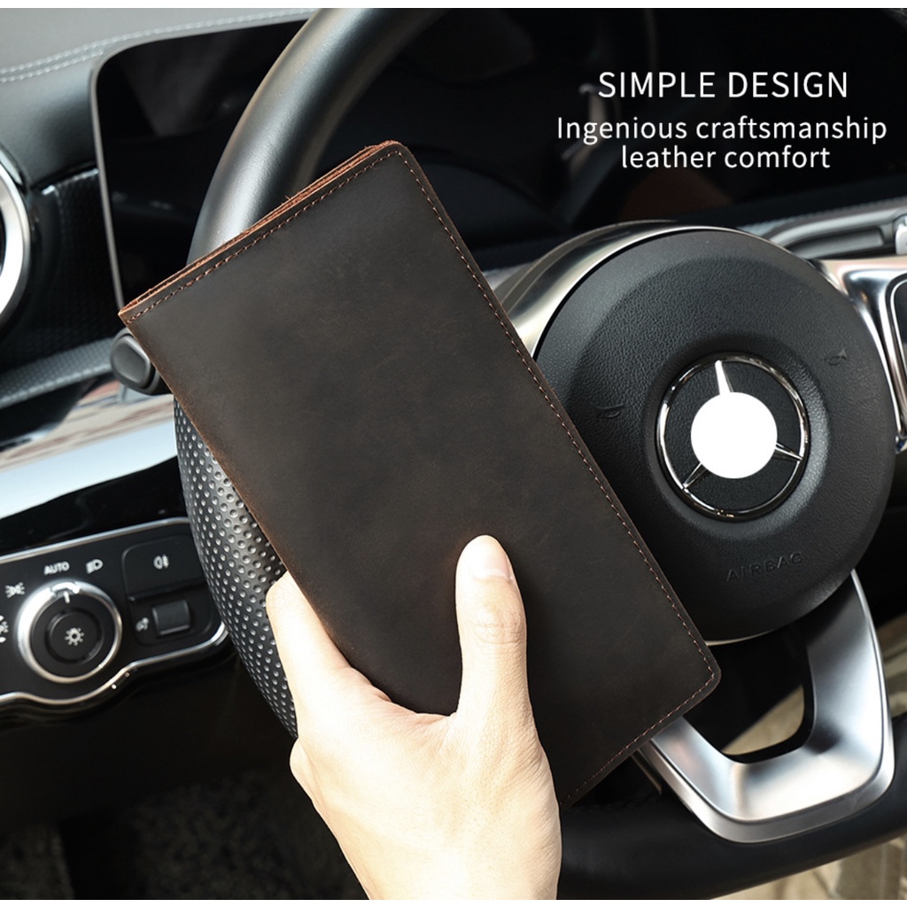 Ví Da Ngựa Dáng Dài Phong Cách Retro Dành Cho Nam