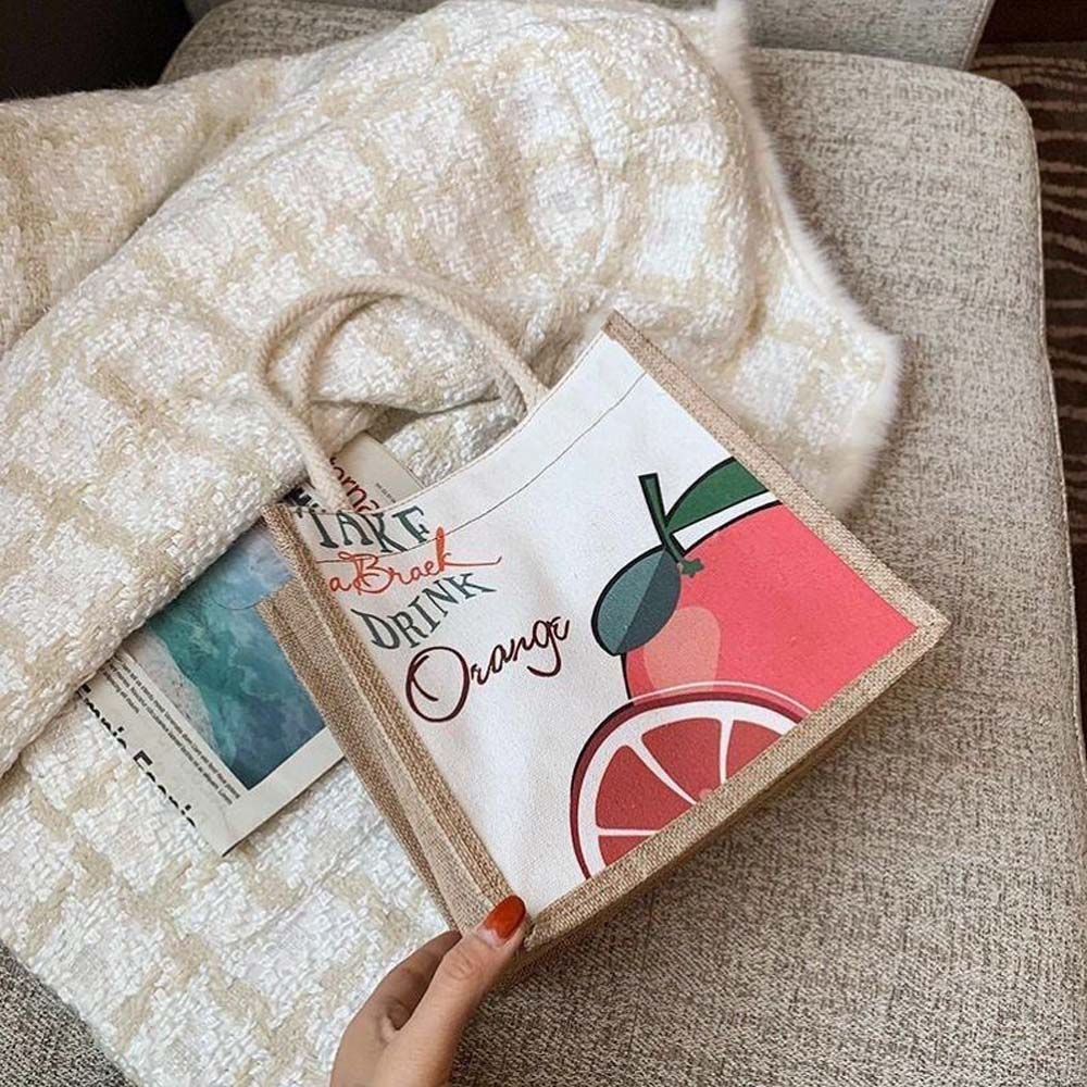 Túi Xách Tay Đựng Hộp Cơm Trưa Bằng Vải Canvas Phong Cách Nhật Hàn Sáng Tạo Dành Cho Nữ Sinh