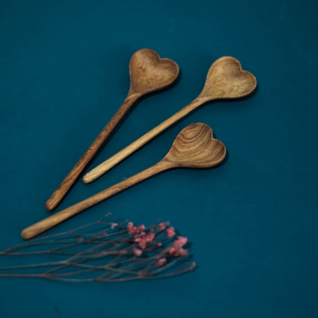 Muỗng gỗ hình trái tim - Thìa gỗ -  wooden spoon