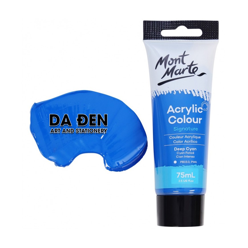 [DA ĐEN] Màu Mont Marte Acrylic Colour 75ml (2.54oz) - Deep Cyan