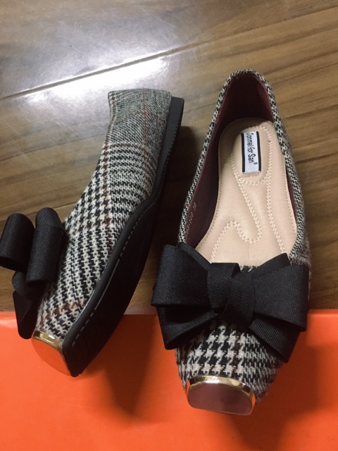 Giày bệt nơ kẻ caro size 38  - Hàng Quảng châu cao cấp
