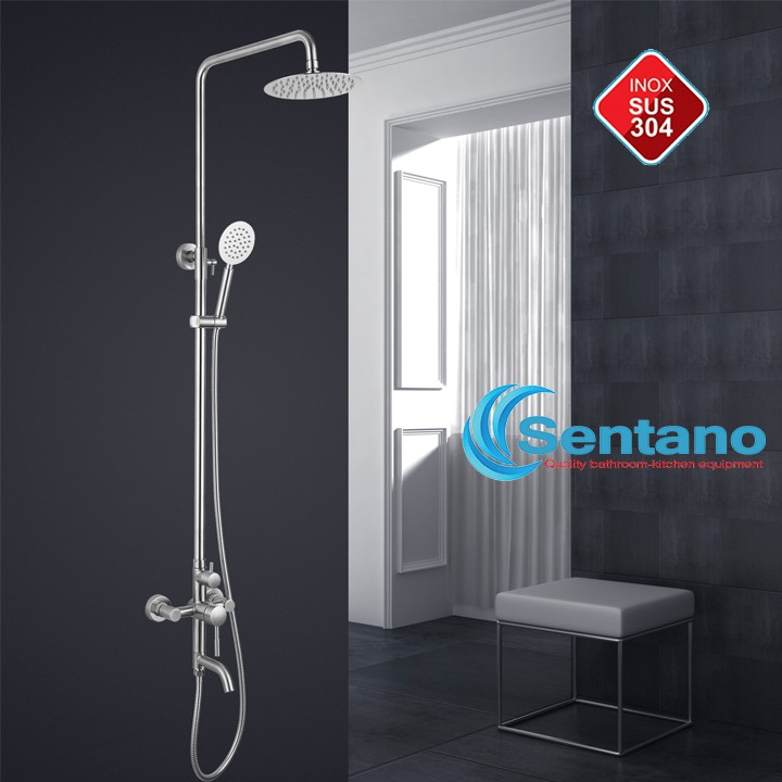 Sen Cây Tắm Nóng Lạnh cao cấp STN-102 INOX 304 tròn cân đối | BigBuy360 - bigbuy360.vn