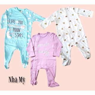 Bộ đồ liền vớ chất Cotton cho bé trai bé gái hàng Xuất dư Mix hãng