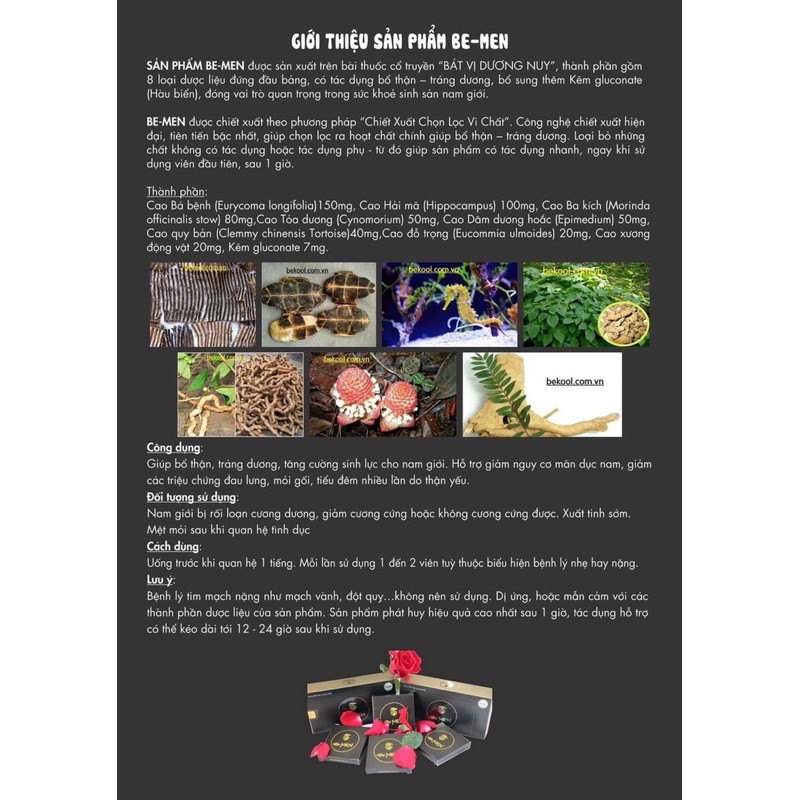 Be Men - Tăng cường sinh lý nam- Hộp 2 viên
