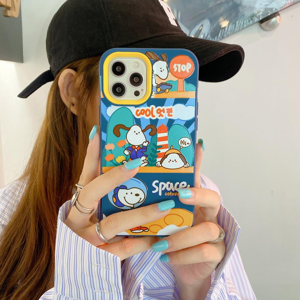 Ốp Điện Thoại Họa Tiết Snoopy Doraemon 3 Trong 1 Cho IPhone 13Promax 12 11 7Plus X Xs Max XR