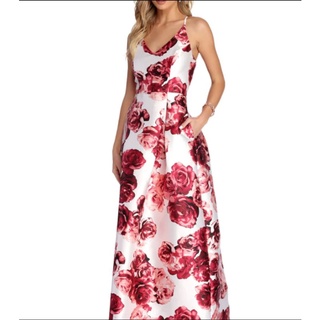 Rose prom dress Speechless vnxk đầm dạ hội tiệc hoa hồng dáng xoè và đuôi tôm đầm dài cô dâu công chúa xuất khẩu dư xịn