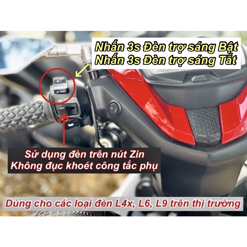 Mạch Trợ sáng 3S Đèn L4, L6, L9 trên nút Zin cho Exciter 150/155
