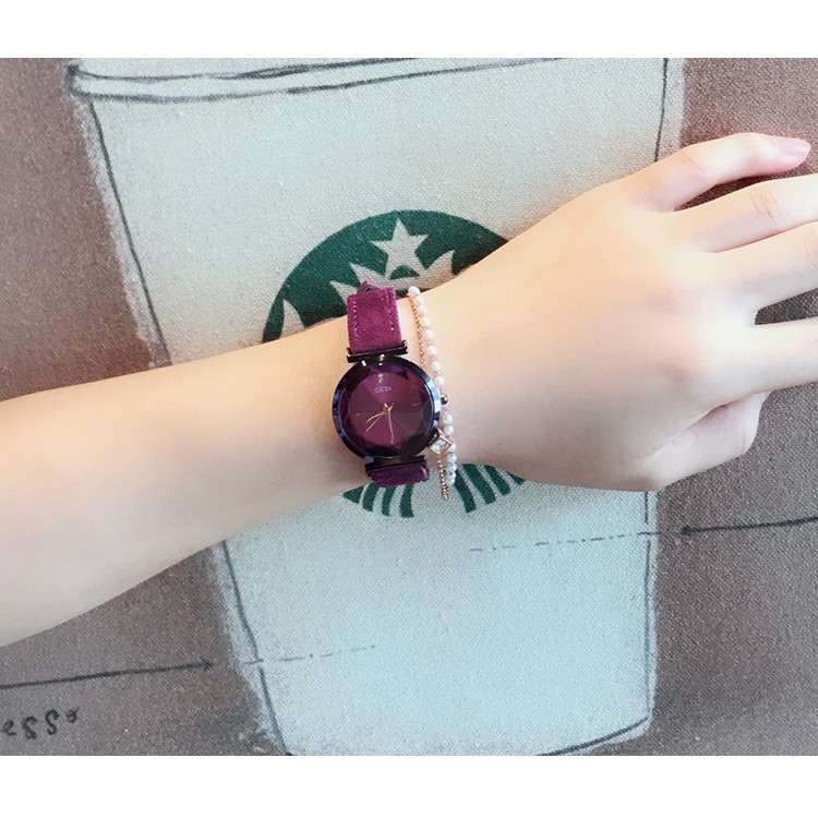 [CHÍNH HÃNG] Đồng hồ nữ Gedi dây da lộn mặt 3D | BigBuy360 - bigbuy360.vn