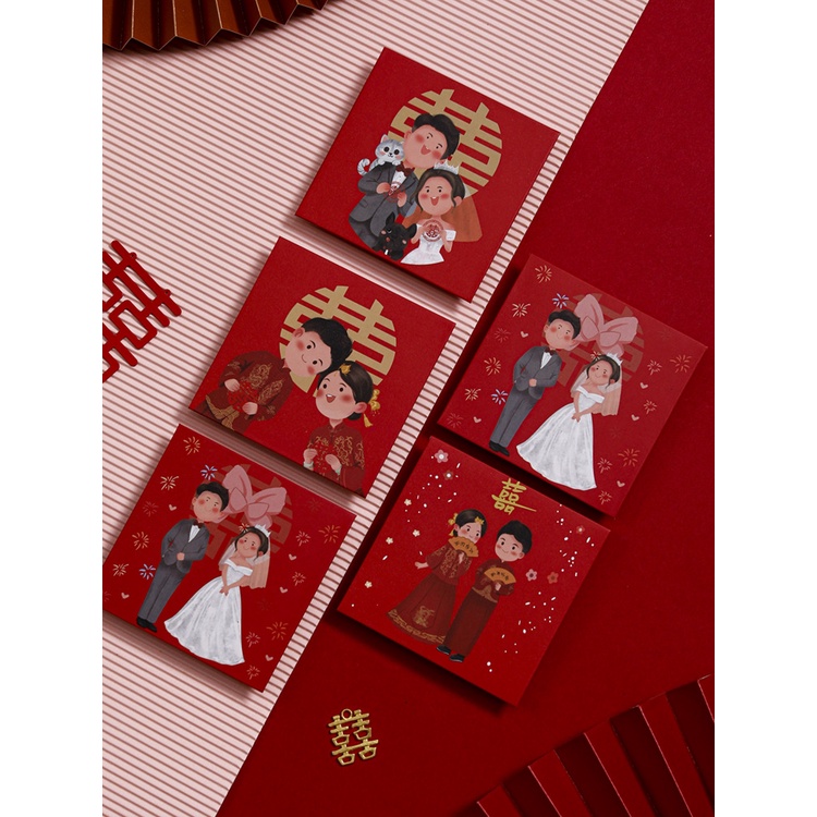 Bao lì xì chú rể cô dâu song hỷ đám cưới nhiều mẫu xinh xắn tiện lợi