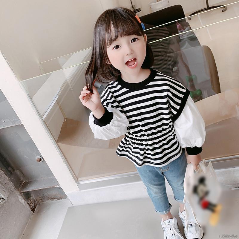 Áo Sweater Tay Dài Phong Cách Hàn Quốc Cho Bé Gái