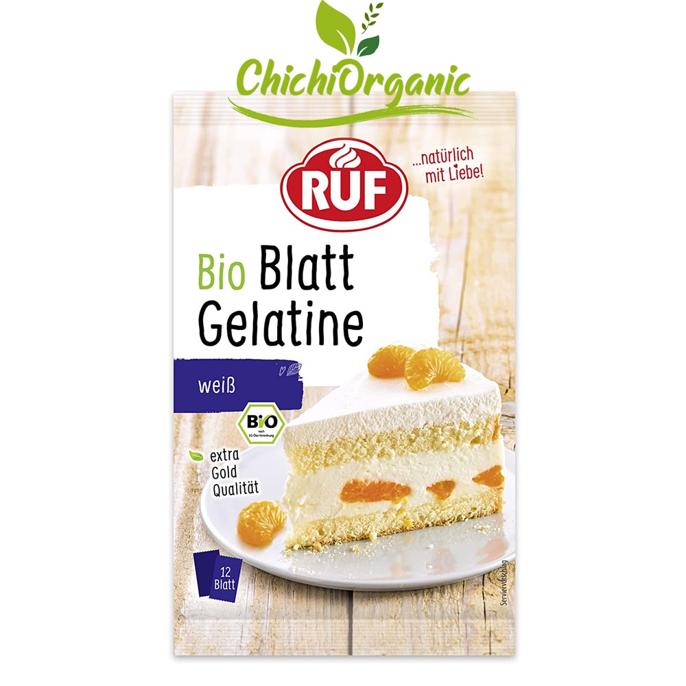 Gelatin Lá Hữu Cơ Làm Thạch Rau câu, Kẹo Dẻo Cho Bé Ruf 20g