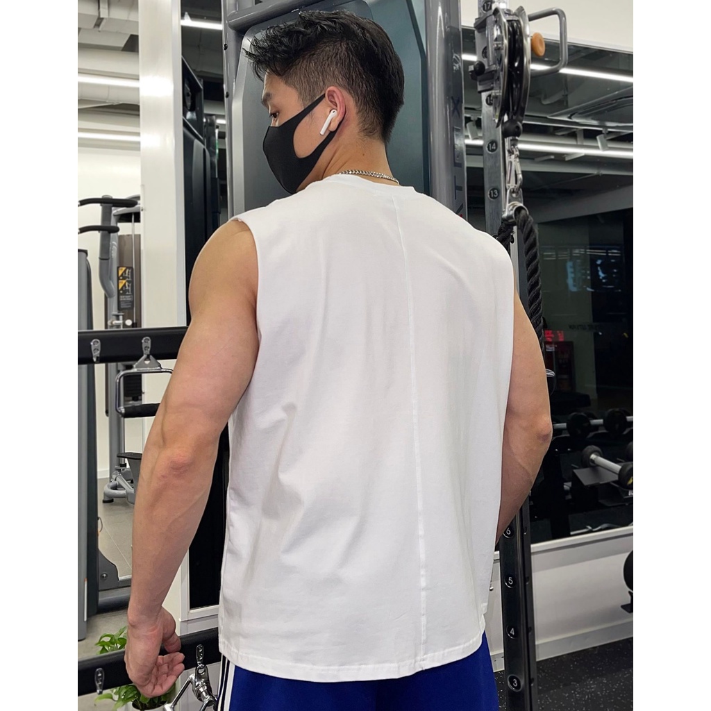 Áo Tanktop Nam Trơn Sát Nách Chất Cotton Nhập Khẩu Siêu Hot Cotton 4 Chiều Co Dãn Đàn Hồi Thoải Mái