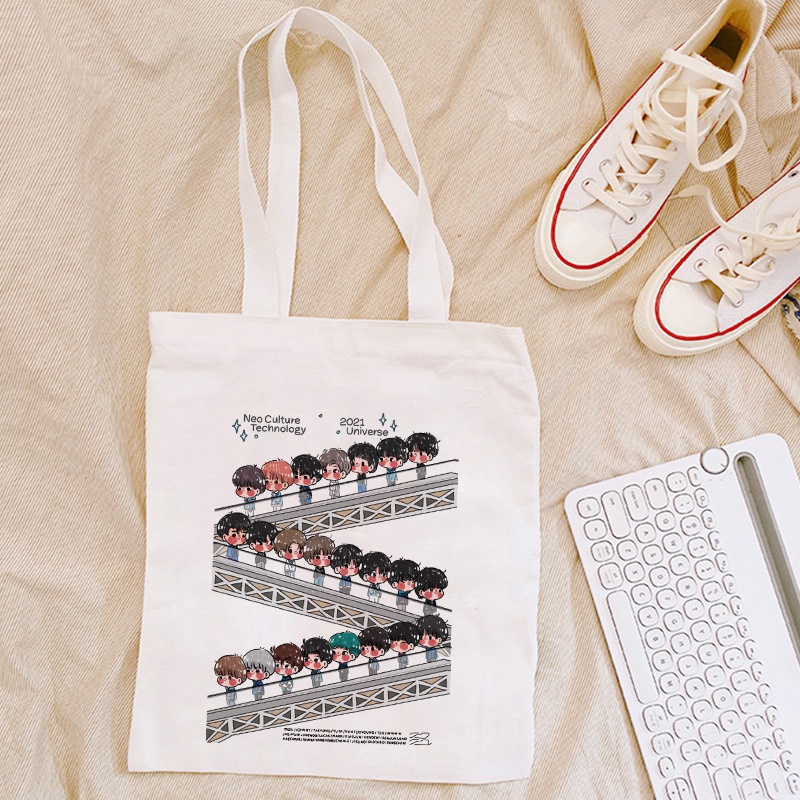 Nct - Album thứ 3 Universe / NCT2021 Túi Tote vải đẹp Túi vũ trụ NCT 2021 NCT Người hâm mộ