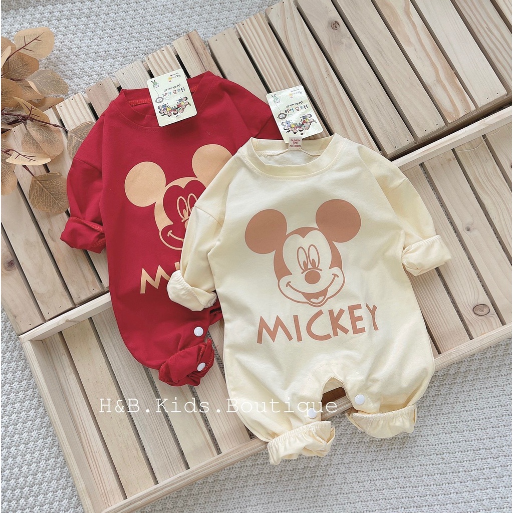 Body dài tay in hình chuột micky cho bé trai- bé gái 3-12kg