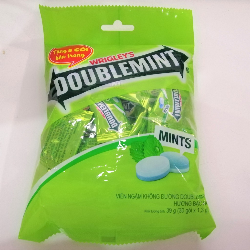 Viên ngậm không đường Doublemint Hương Bạc Hà (Gói 30 viên)