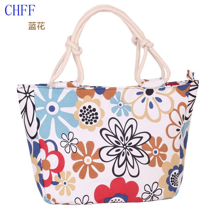 Bag♩Túi đựng vải bình thường phụ nữ có vai in túi xách trùm nữ in túi xách lớn túi xách tay