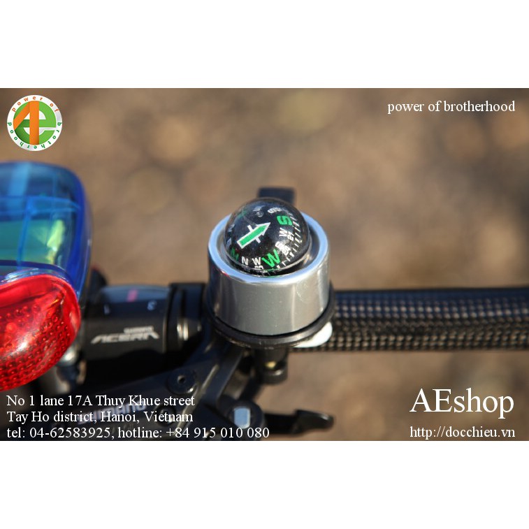 Chuông xe đạp hợp kim nhôm mạ điện nhiều màu có la bàn hình cầu