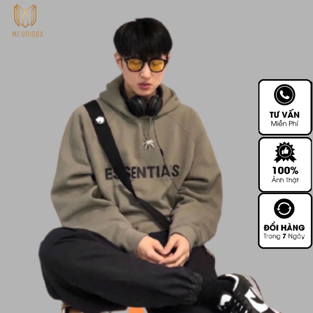 Áo Hoodie Essentials,, Chất Nỉ Bông Cotton Dày Dặn Có Đủ 5 Màu kèm ảnh thật Thời trang unisex
