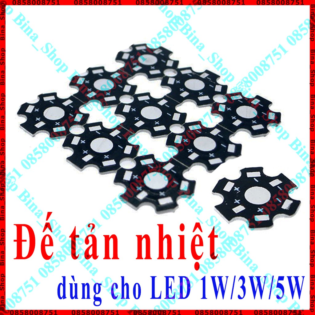 [10 cái] Đế tản nhiệt LED 1W 3W (không kèm LED)