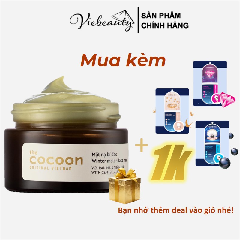 Mặt Nạ Bí Đao Cocoon Winter Melon Face Mask Mini & Full Size 30 - 100ml - Viebeauty