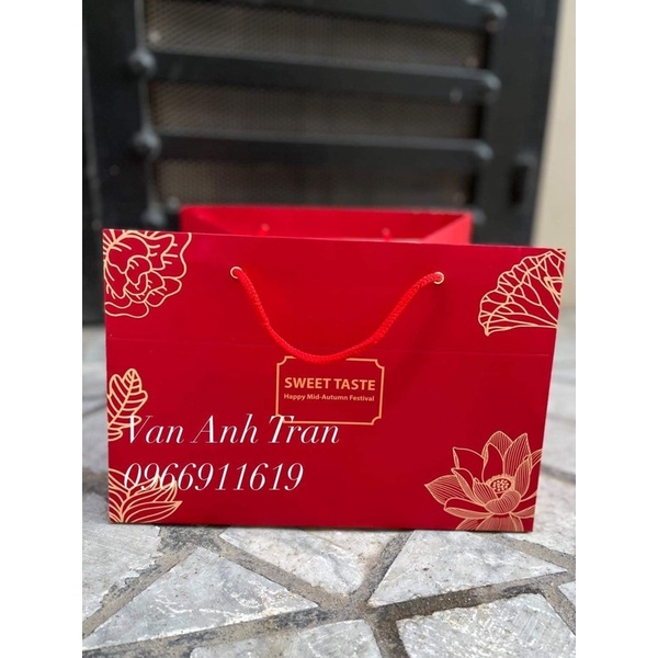 set 10 vỏ túi sen đỏ kt 26x30 cao 20cm đựng vừa mica 4 bánh