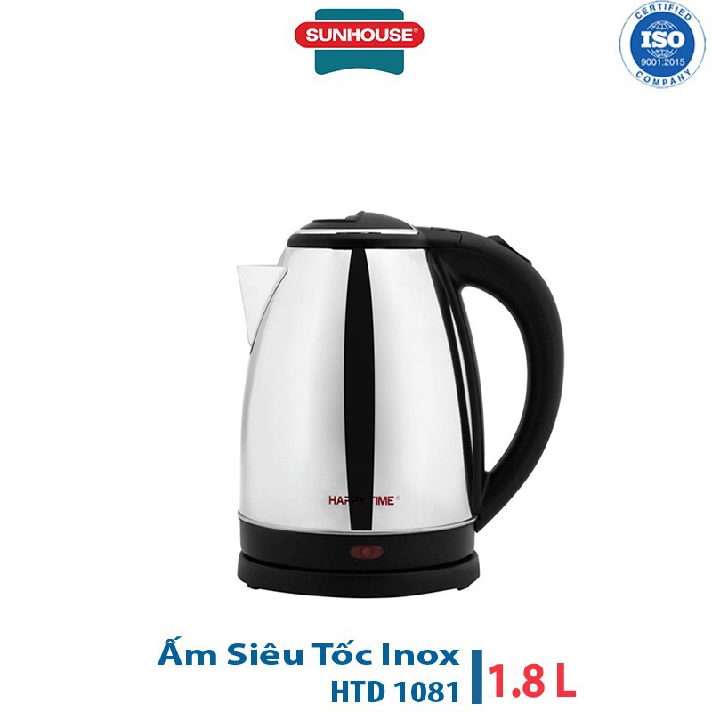 FREESHIP Ấm Siêu Tốc inox 1.8L Sunhouse Happy Time HTD1081