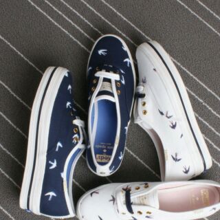 Giày Keds Nữ Trắng Cánh Chim Én
