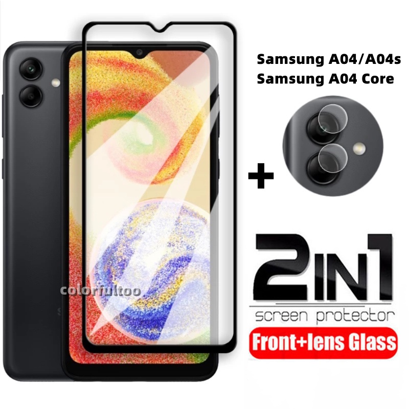 Kính Cường Lực 2 Trong 1 Bảo Vệ Toàn Màn Hình Cho Samsung Galaxy A04 A04s A04 Core 9H Samsung A04