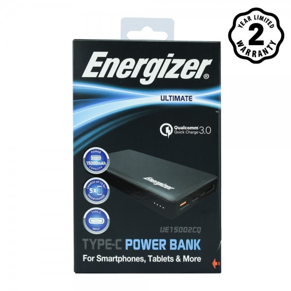 Pin sạc dự phòng Energizer 15,000mAh QC 3.0 màu đen- UE15002CQBK