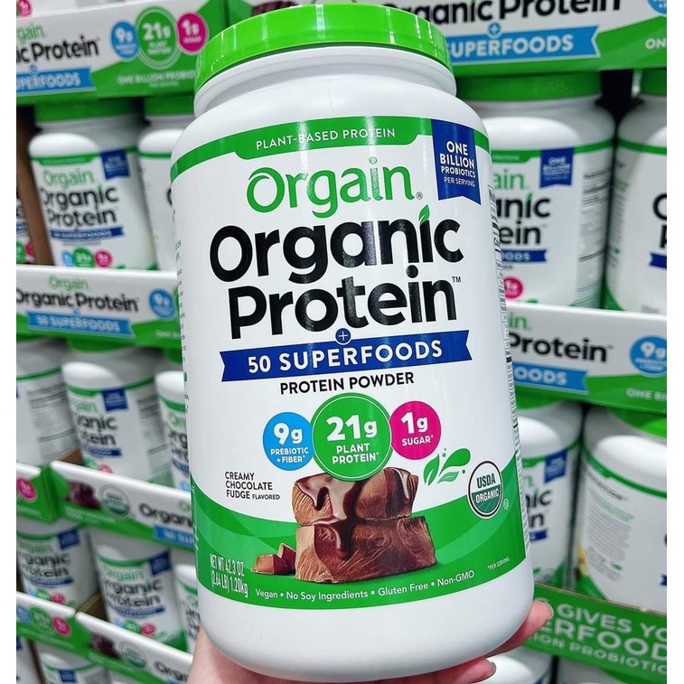 Orgain Protein organic - Sữa hữu cơ thực vật SuperFood Protein powder, Vanilla Bean Vegan, Non GMO