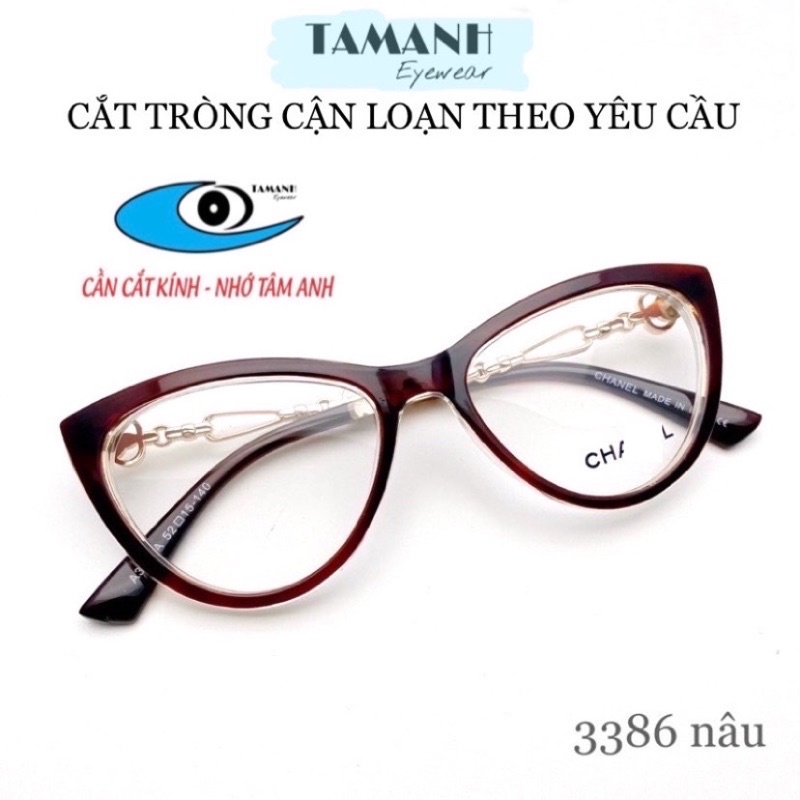 Gọng kính cận mắt mèo càng kim loại, kính mắt mèo thời trang tuổi teen nữ 3386- nhận cắt mắt cận ,viễn,loạn theo yêu cầu