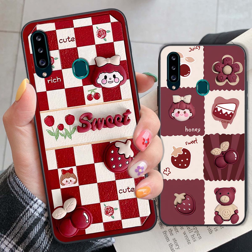 Ốp Samsung A20s in hình trái tim, caro kẹo ngọt đầy cá tính siêu đẹp siêu chất
