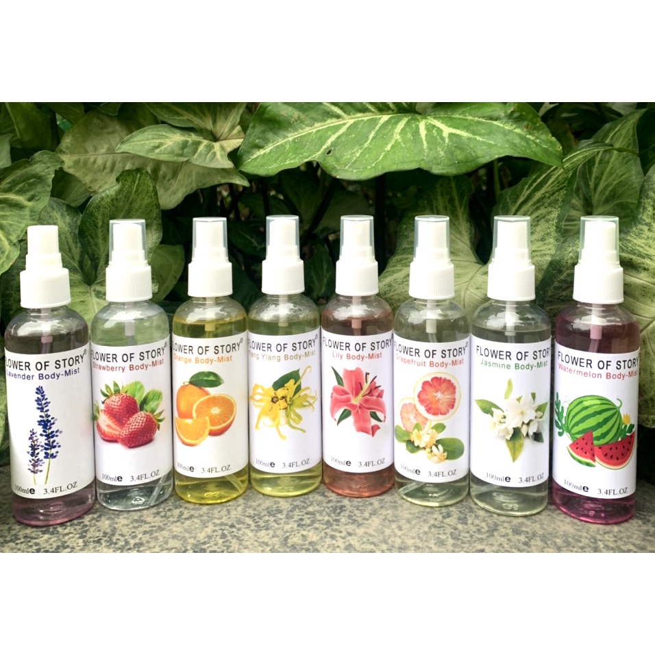 Xịt thơm 2in1  body và xịt thơm phòng Flower Of Story 100ml hương HOA HỒNG , BƯỞI, NGỌC LAN TÂY, LAVENDER..... FOS9