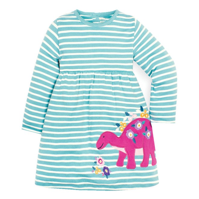 VÁY DÀI TAY BÉ GÁI COTTON SIÊU ĐẸP HỌA TIẾT NGỘ NGHĨNH ĐỦ SIZE 2-7T