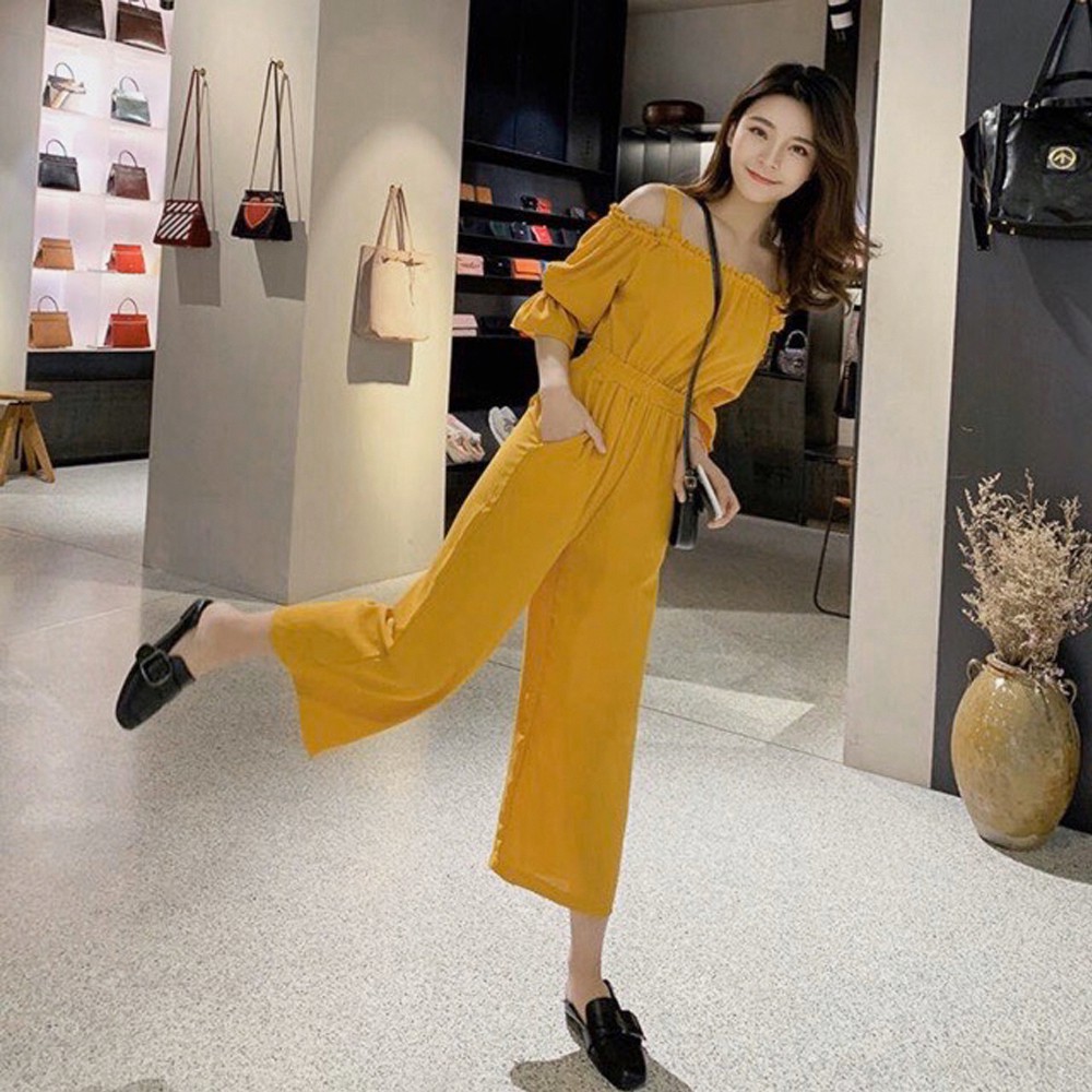 Jumpsuit Dài Trễ Vai Hai Dây